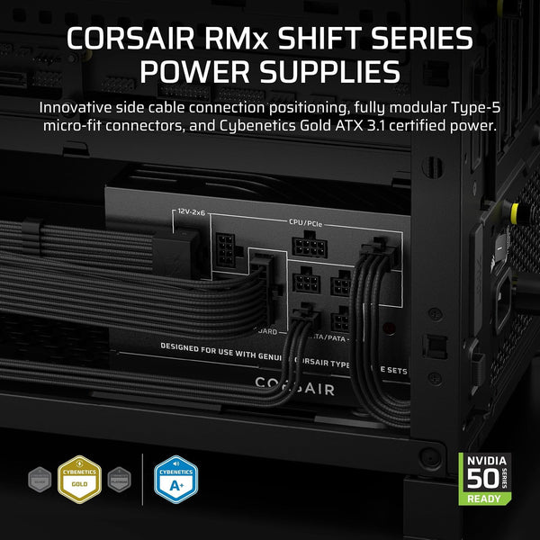 Corsair RM850x 850W Cybenetics Gold Power Supply — front view