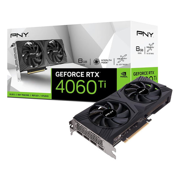 PNY GeForce RTX 4060 Ti 8GB Dual Fan Graphics Card — front view