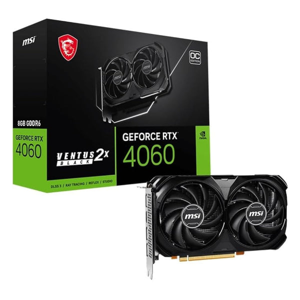 MSI GeForce RTX 4060 VENTUS 2X BLACK 8G OC Graphics Card — front view