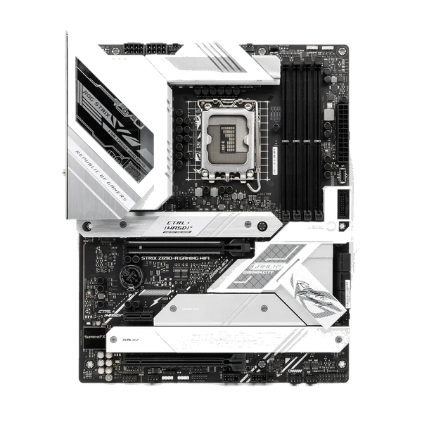 ATX motherboard showing the CPU socket, memory slots and expansion slots