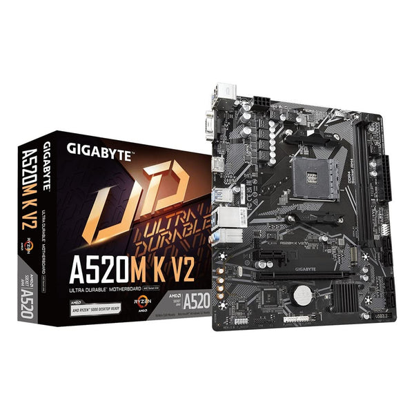 Gigabyte A520M K V2 Motherboard — A520 chipset, AM4 socket, Micro-ATX (1 of 5)